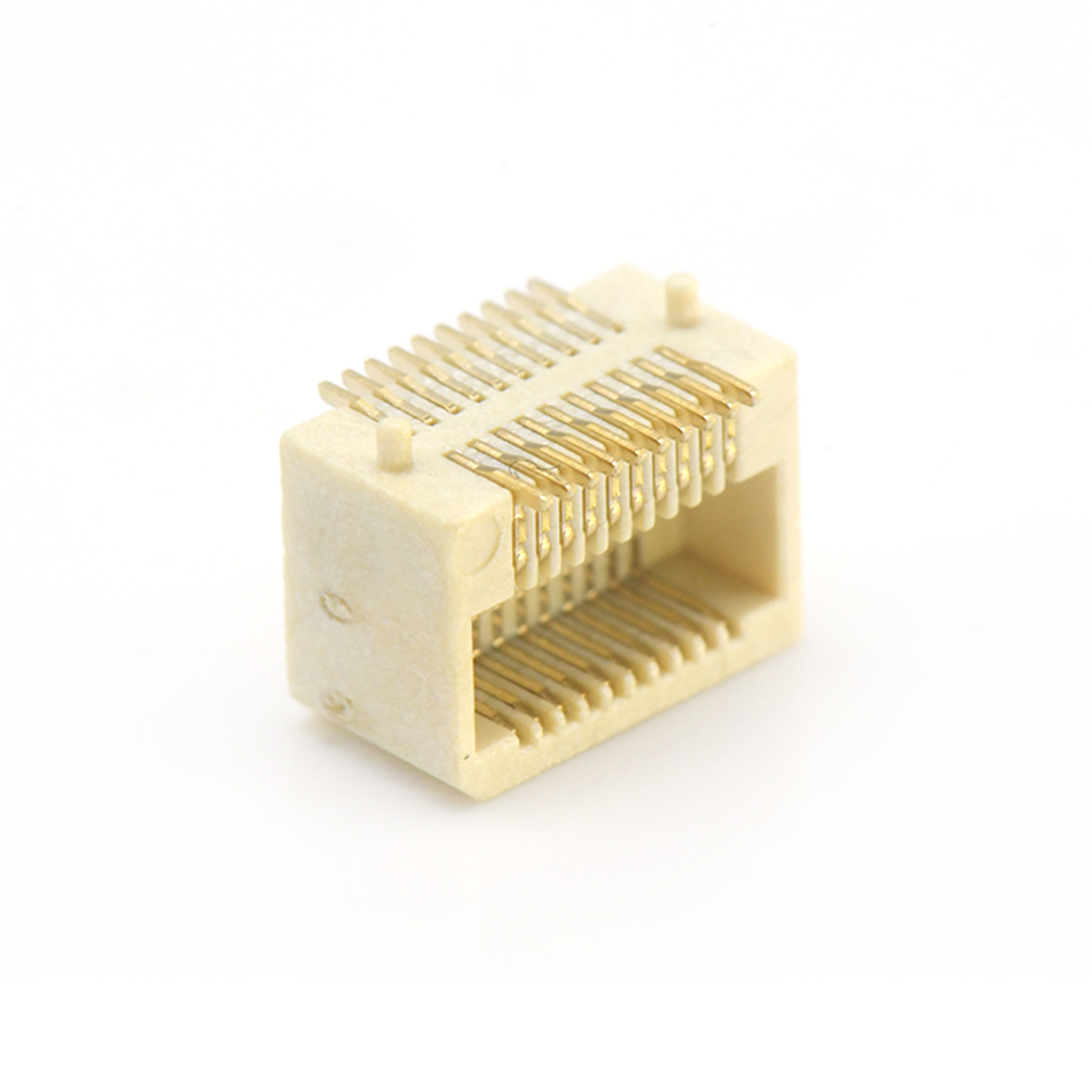 Board to Board Pitch 0.5 单槽 H5.4双排SMT型侧插母座 2*10Pin 米黄色 镀全金G/F